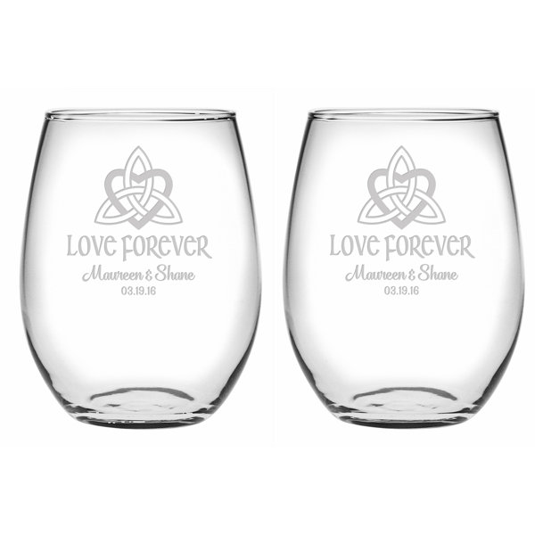 Susquehanna Glass Celtic Love Knot 21 oz. Stemless Wine Glass & Reviews